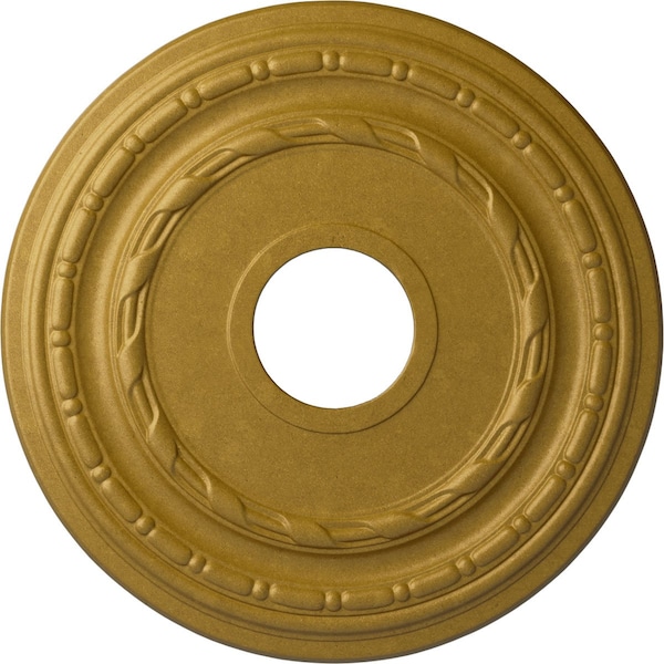 Ekena Millwork Dublin Ceiling Medallion (Fits Canopies up to 8 1/4"), 15 3/8"OD x 3 5/8"ID x 1"P, Pharaohs Gold CM15DUPGS - main